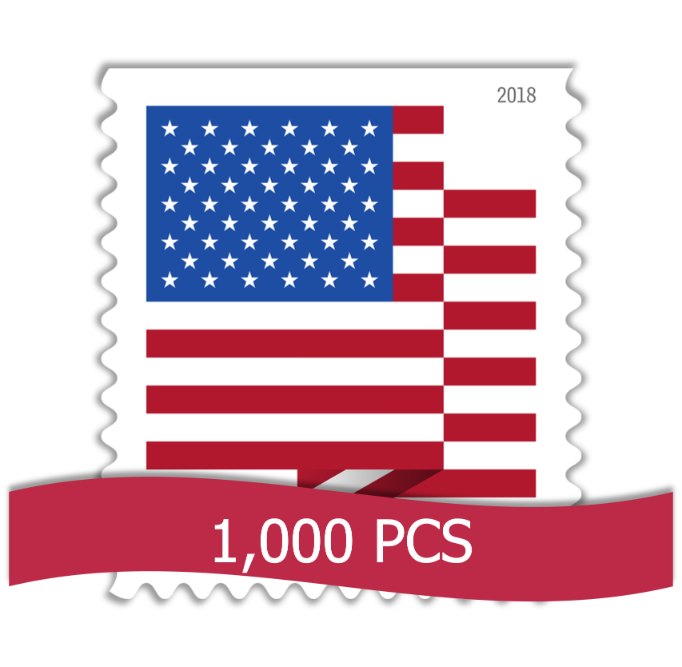 Cheap wholesale discount US Flag Forever Stamps 1000 piece bulk for sale authentic USPS postage for everyday mailing and business use 2018 edition