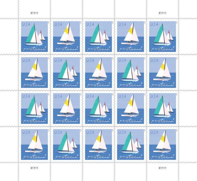 USPS Forever Sailboats Postcard Stamps