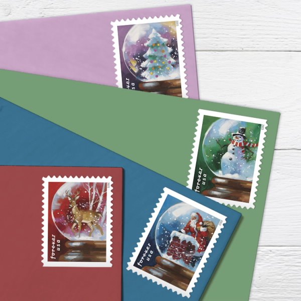 USPS Forever Snow Globes Stamps for sale