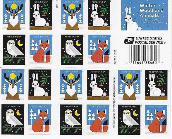 USPS Forever Winter Woodland Animals Stamps for sale