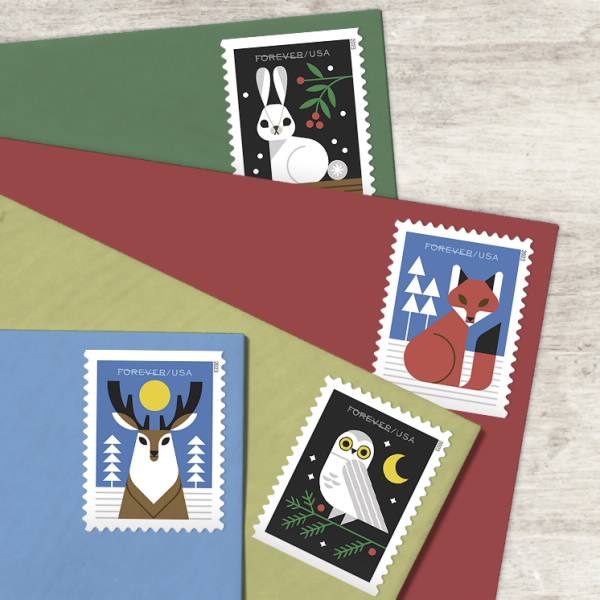 USPS Forever Winter Woodland Animals Stamps for sale