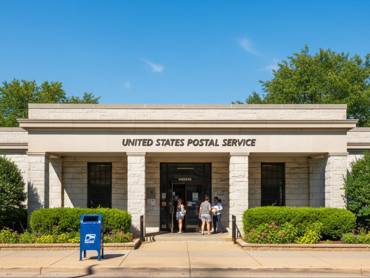 A high-volume e-commerce fulfillment desk in San Diego showing boxes of electronic sensors being prepped for international shipping with Global Forever stamps.
