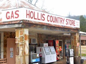 gas station and store selling stamps