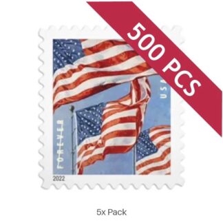 Bulk 2022 US Flag Stamps for Schools & Educational Outreach || 2500Pcs (25 Rolls)