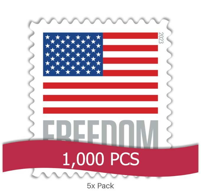 Best Price 2023 US Flag Stamps for Holiday & Seasonal Greetings Pack || 5000Pcs (50 Rolls)