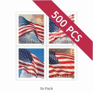 Wholesale 2024 US Flag Stamps for Church & Religious Communities || 2500Pcs (25 Rolls)
