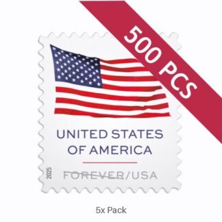Best Price 2025 US Flag Stamps for Schools & Educational Outreach || 2500Pcs (25 Rolls)