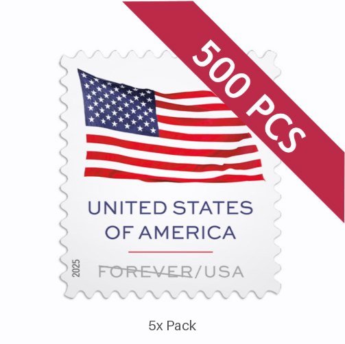 Best Price 2025 US Flag Stamps for Schools & Educational Outreach || 2500Pcs (25 Rolls)