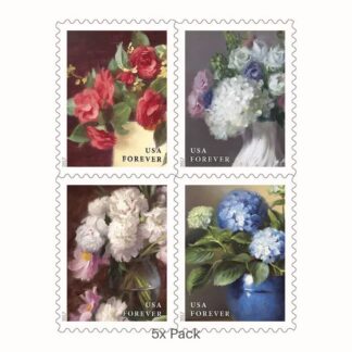 Cheap Flowers from the Garden Stamps for Holiday & Seasonal Greetings Pack || 500Pcs (25 books)