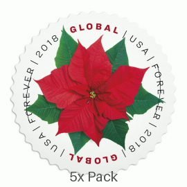 Best Price Global Poinsettia Stamps for Non-Profit Organization Support || International® Postage 500Pcs