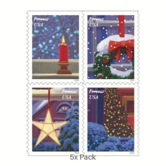 Authentic Holiday Windows Stamps for Business Bulk Mailing || 500Pcs (25 Books)