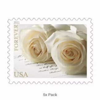 Wholesale White Roses Stamps for Elegant Wedding Invitations || 500Pcs (25 Sheets)