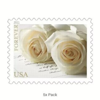 Bulk White Roses Stamps for Non-Profit Organization Support || 500Pcs (25 Sheets)