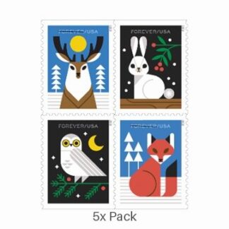 Wholesale Winter Woodland Animals Stamps for Church & Religious Communities || 500Pcs (25 Books)